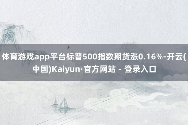 体育游戏app平台标普500指数期货涨0.16%-开云(中国)Kaiyun·官方网站 - 登录入口