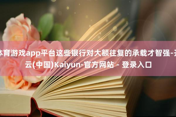 体育游戏app平台这些银行对大额往复的承载才智强-开云(中国)Kaiyun·官方网站 - 登录入口