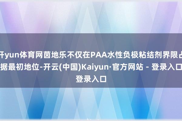 开yun体育网茵地乐不仅在PAA水性负极粘结剂界限占据最初地位-开云(中国)Kaiyun·官方网站 - 登录入口